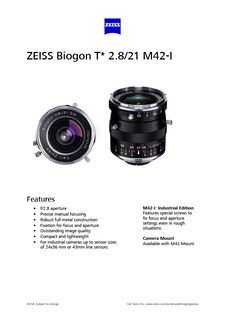 Preview image of ZEISS Biogon T* 2.8/21 M42-I