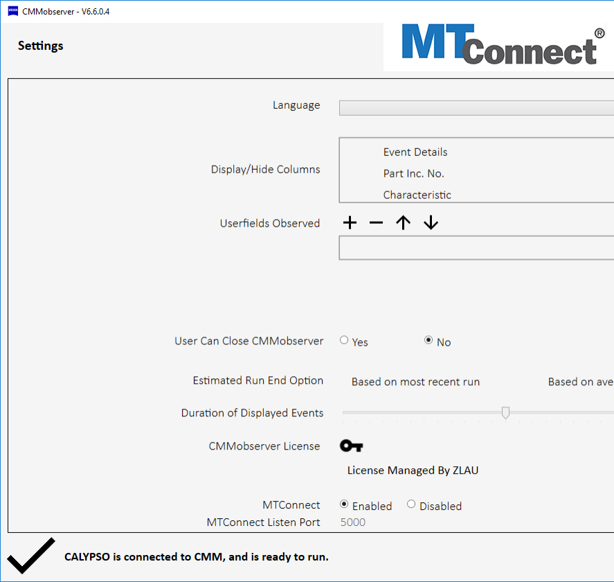 Simply enable MTConnect in settings